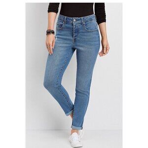 Maurice Womens Vintage Jeans High Rise Girl Friend 8-R Style 113813 Light Wash